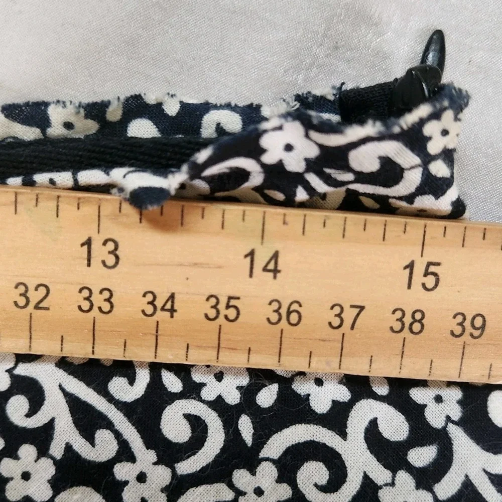 Rampage Circle Skirt‎ Size 7 Low Rise Bohemian Black White Midi Festival Summer